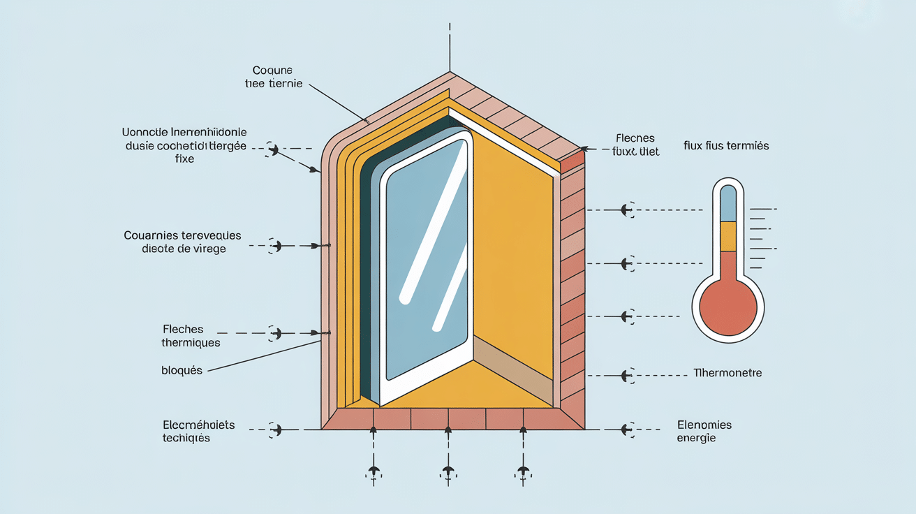 schema baie vitrée fixe isolation thermique et énergie