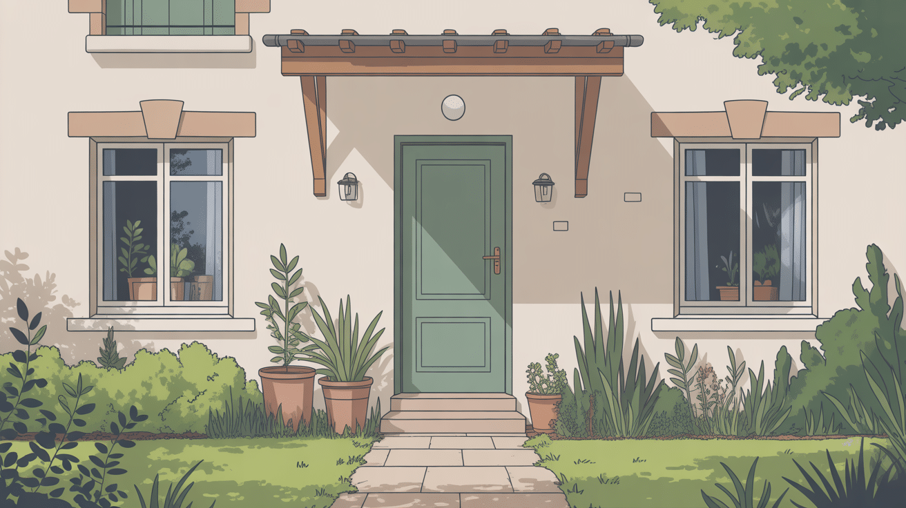 façade maison harmonisée porte d'entrée style campagne