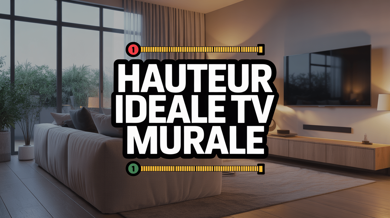 Hauteur tele au mur affichée sur TV murale