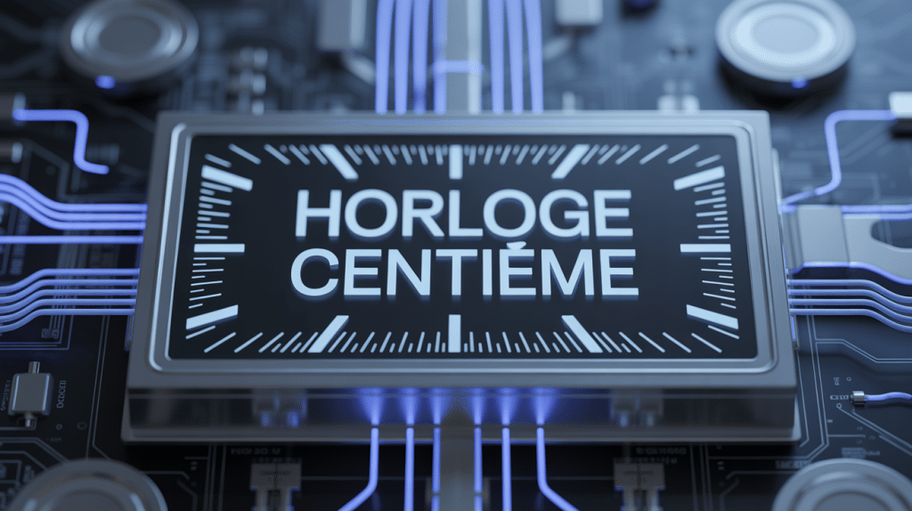 horloge centieme ecran digital chiffres precision