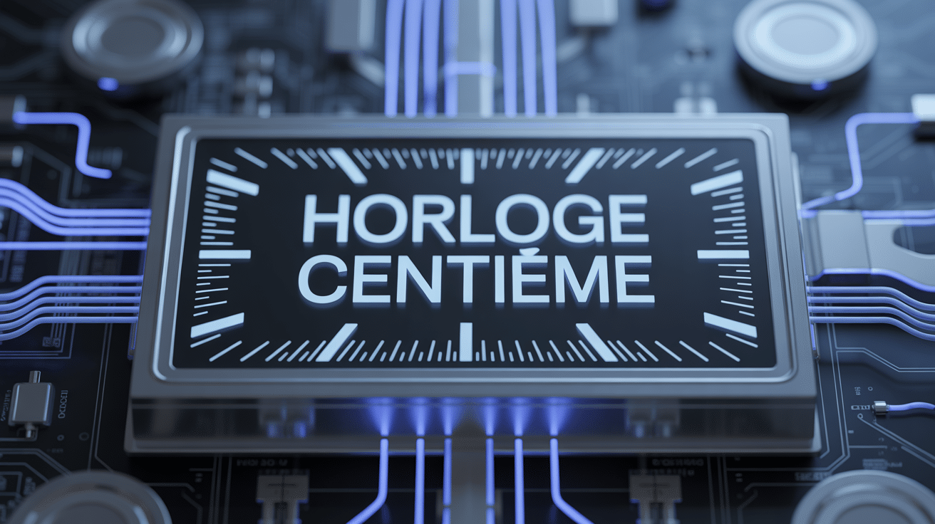 horloge centieme ecran digital chiffres precision