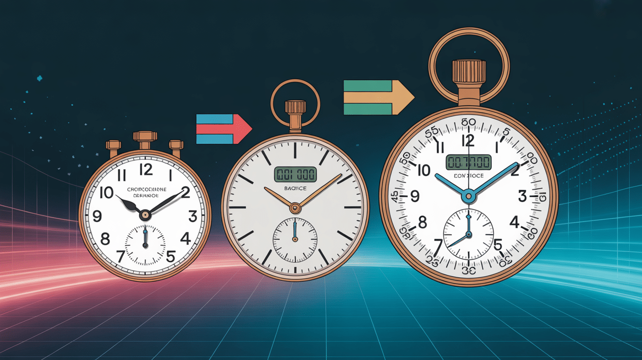 horloge centieme progression technologique