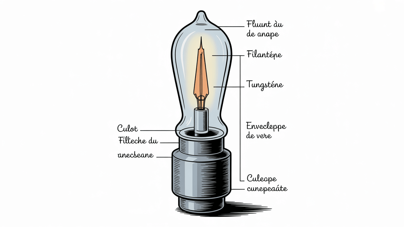 Lampe Mazda schéma technique ampoule