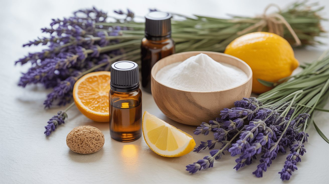 Astuces naturelles linge parfumé huiles essentielles bicarbonate