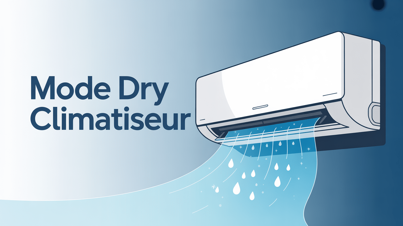 Mode dry climatiseur illustration moderne gouttelettes et circulation air