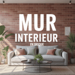 mur interieur brique salon lumineux industriel
