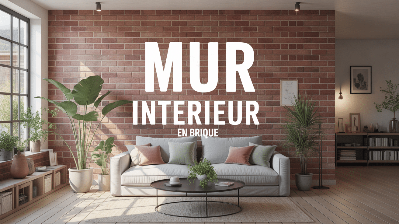mur interieur brique salon lumineux industriel