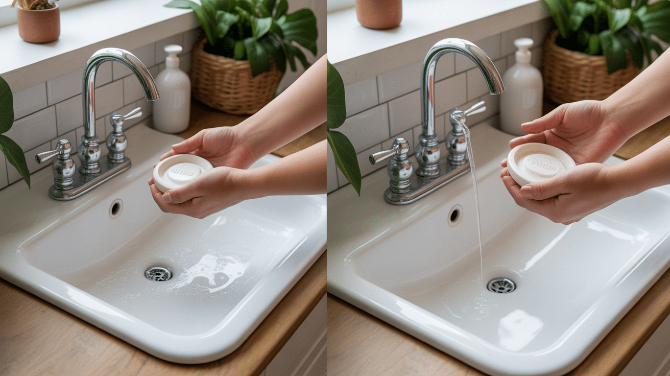 avant apres porte savon cuisine organisation