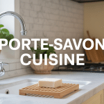 porte savon cuisine inox moderne sur evier