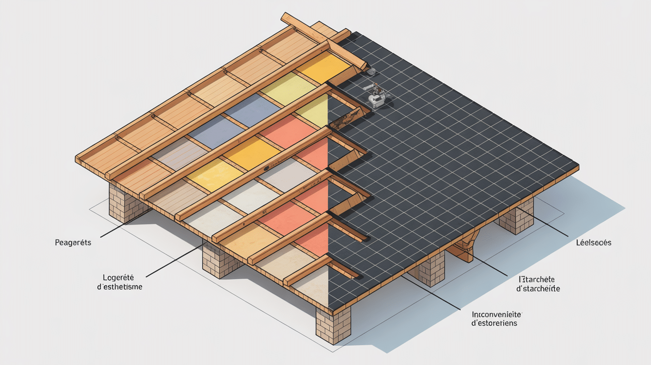 schema coupe toit plat ossature bois