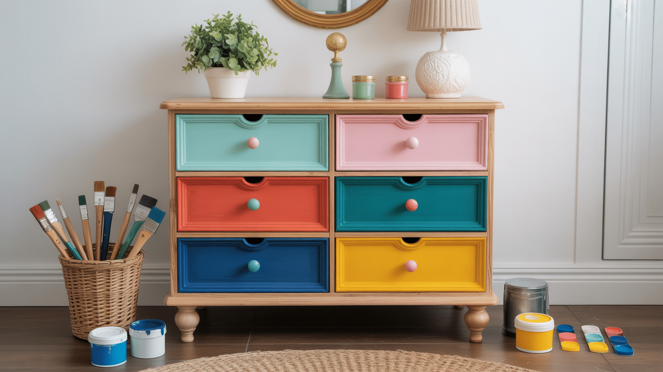 Commode tarva customisée peinture diy