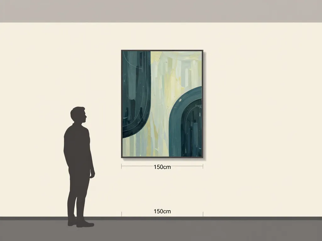 a quelle hauteur accrocher un tableau, schéma hauteur idéale centre mural