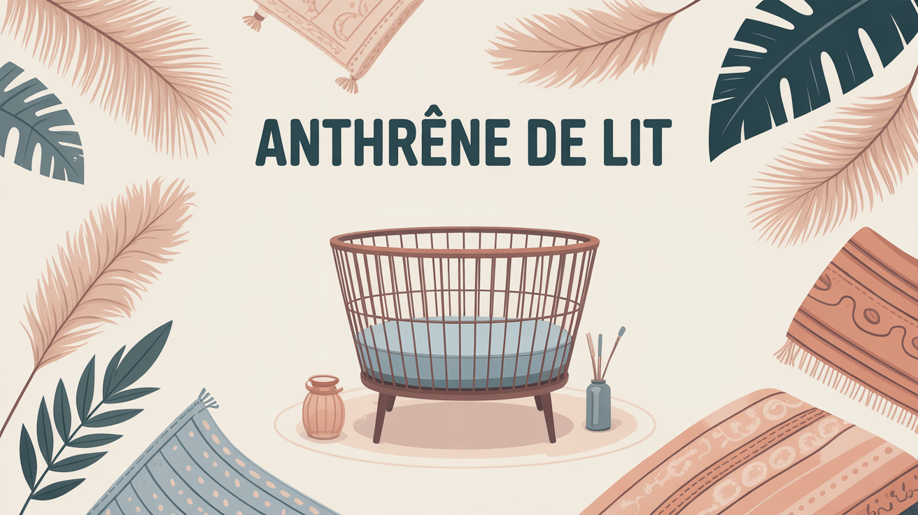 Illustration anthrene de lit et textiles domestiques