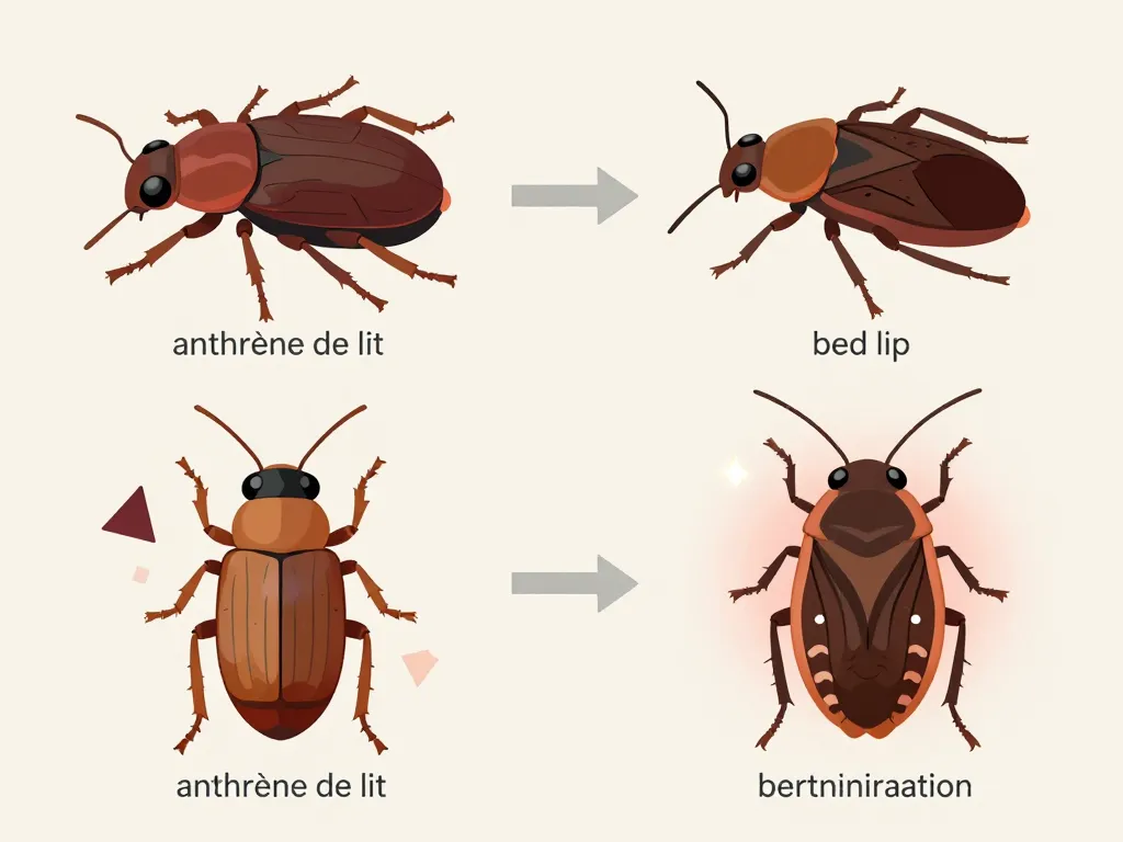 Diagramme comparatif anthrene de lit et punaise