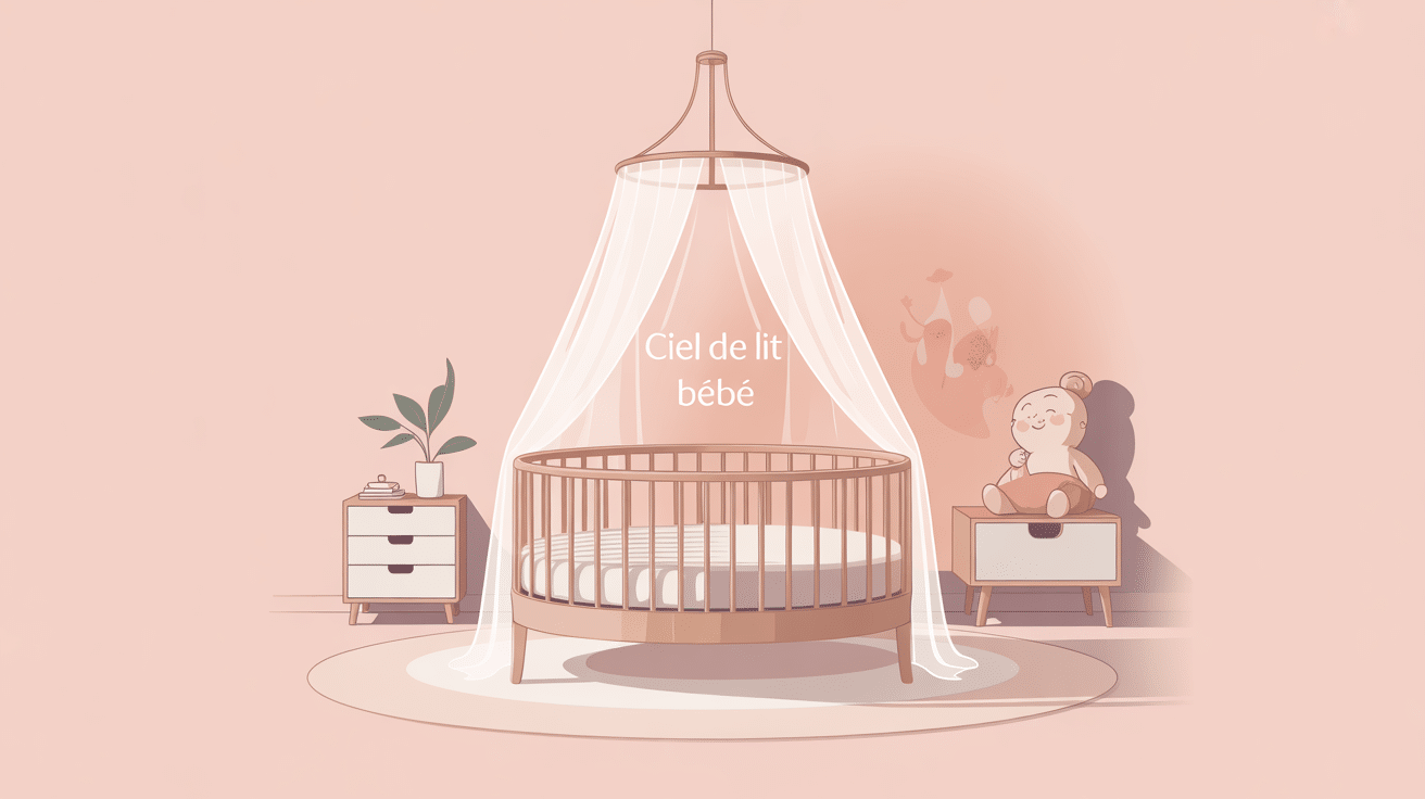 ciel de lit bébé dans chambre sécurisée et lumineuse