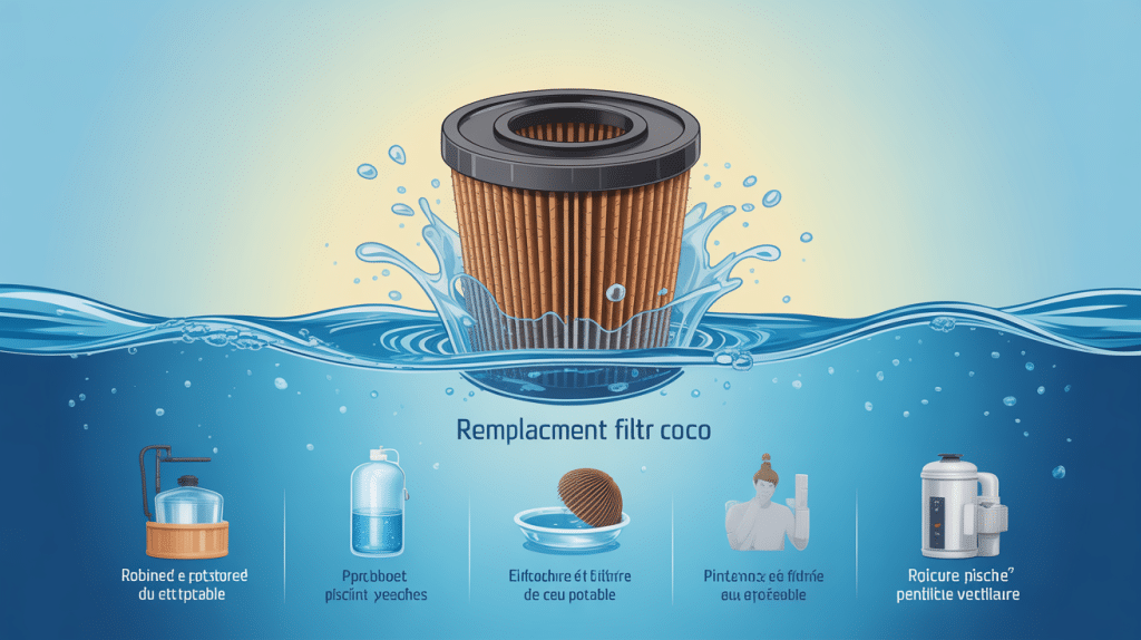 Coût remplacement filtre coco : cartouche stylisée pour eau potable, piscine et ventilation