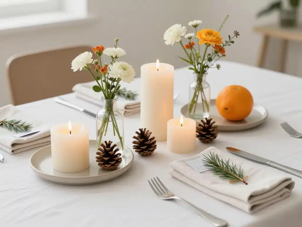 décoration de table facile à réaliser centre de table et serviettes