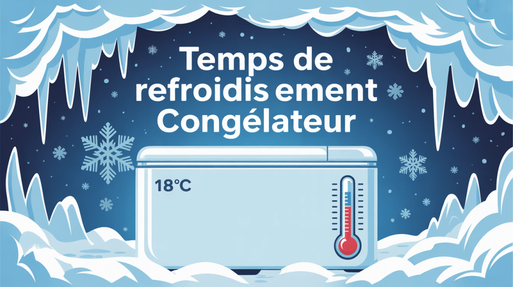 En combien de temps un congelateur atteint sa température idéale, image stylisée du congélateur et thermomètre