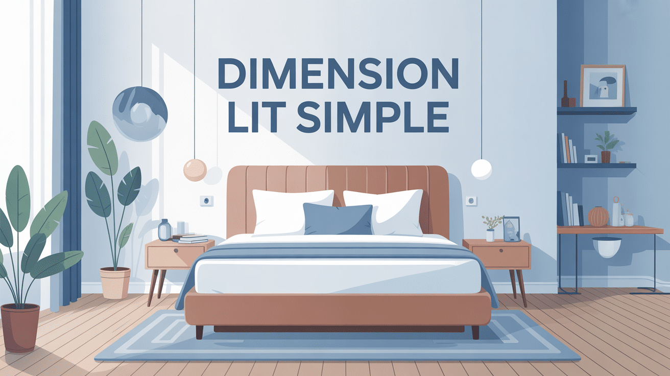 illustration lit simple dimension pour chambre