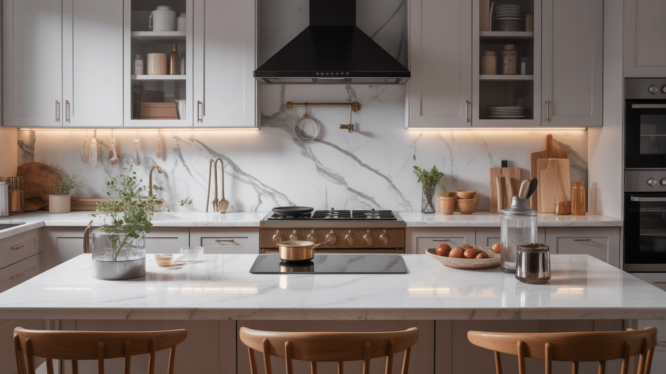 quartzite plan de travail élégant cuisine moderne