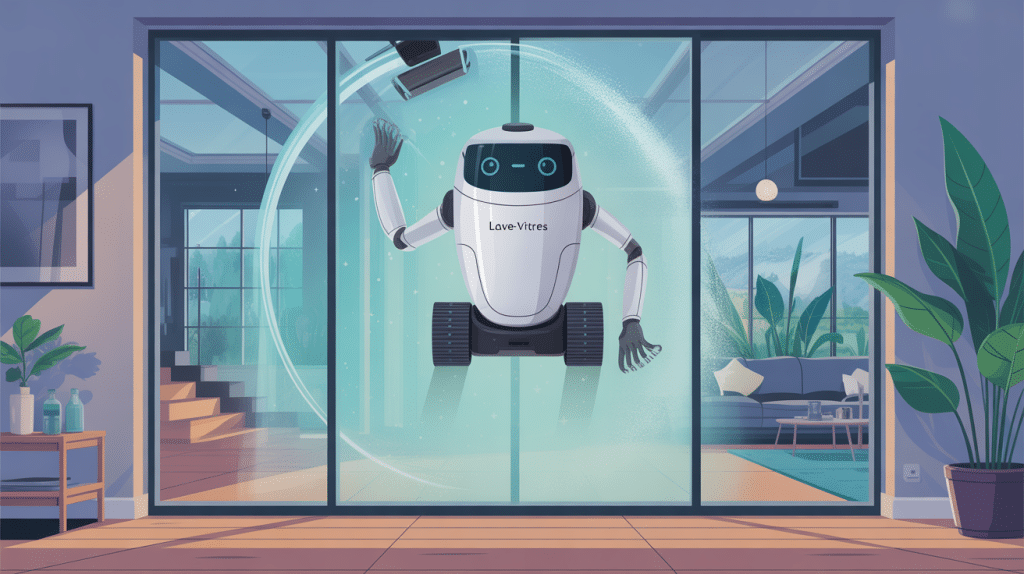 robot lave-vitres avis que choisir moderne en action sur baie vitrée