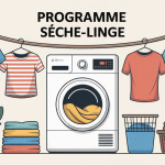 seche linge programme, illustration sélection textile