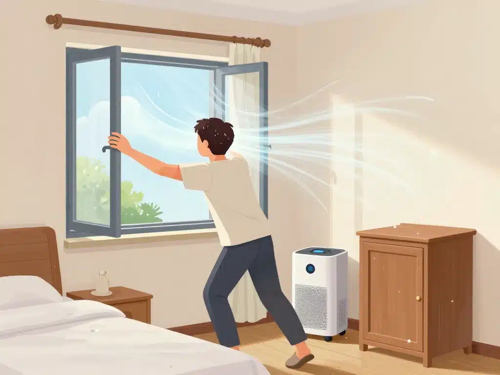 Solution rapide taux humidité chambre 80 déshumidificateur aération