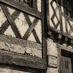 façade colombage maison vue détails bois torchis