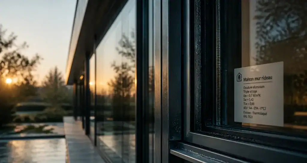 Maison mur rideau : façade vitrée haute performance, triple vitrage