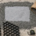 Allée en gravier : structure avec feutre géotextile et dalles stabilisatrices