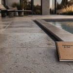 Carrelages pour terrasse exterieur antidérapants, joints alignés, gouttes après pluie