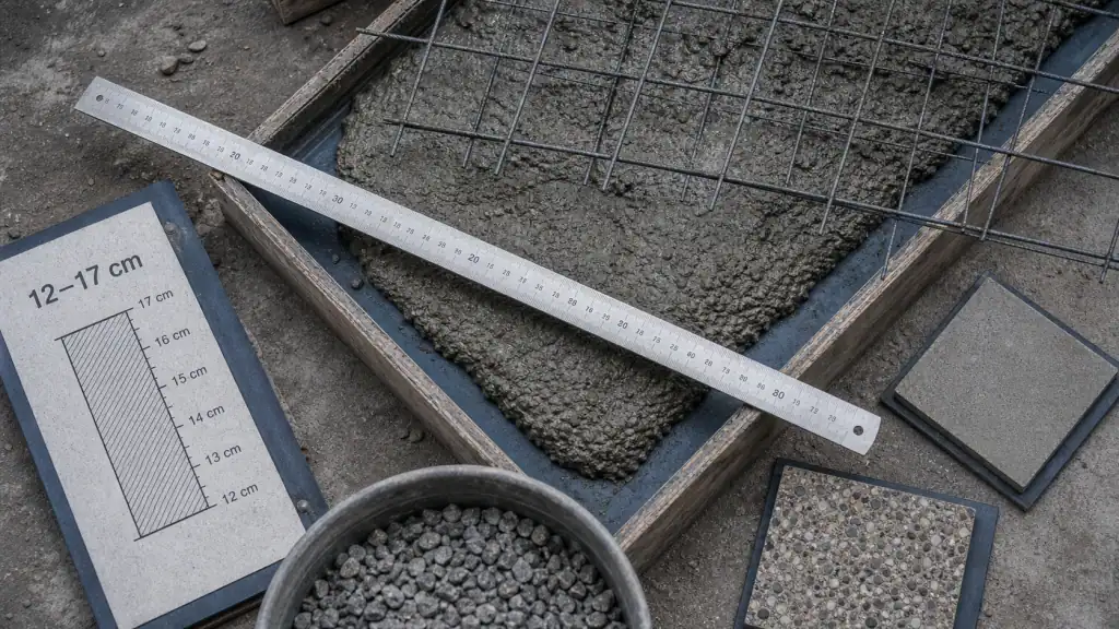 Dalle en béton armé : coffrage avec béton frais et treillis acier