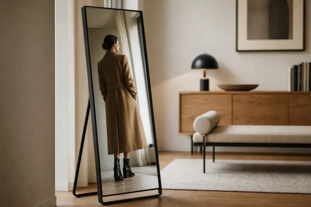 Miroir sur pied : voir sa tenue en entier sans percer le mur