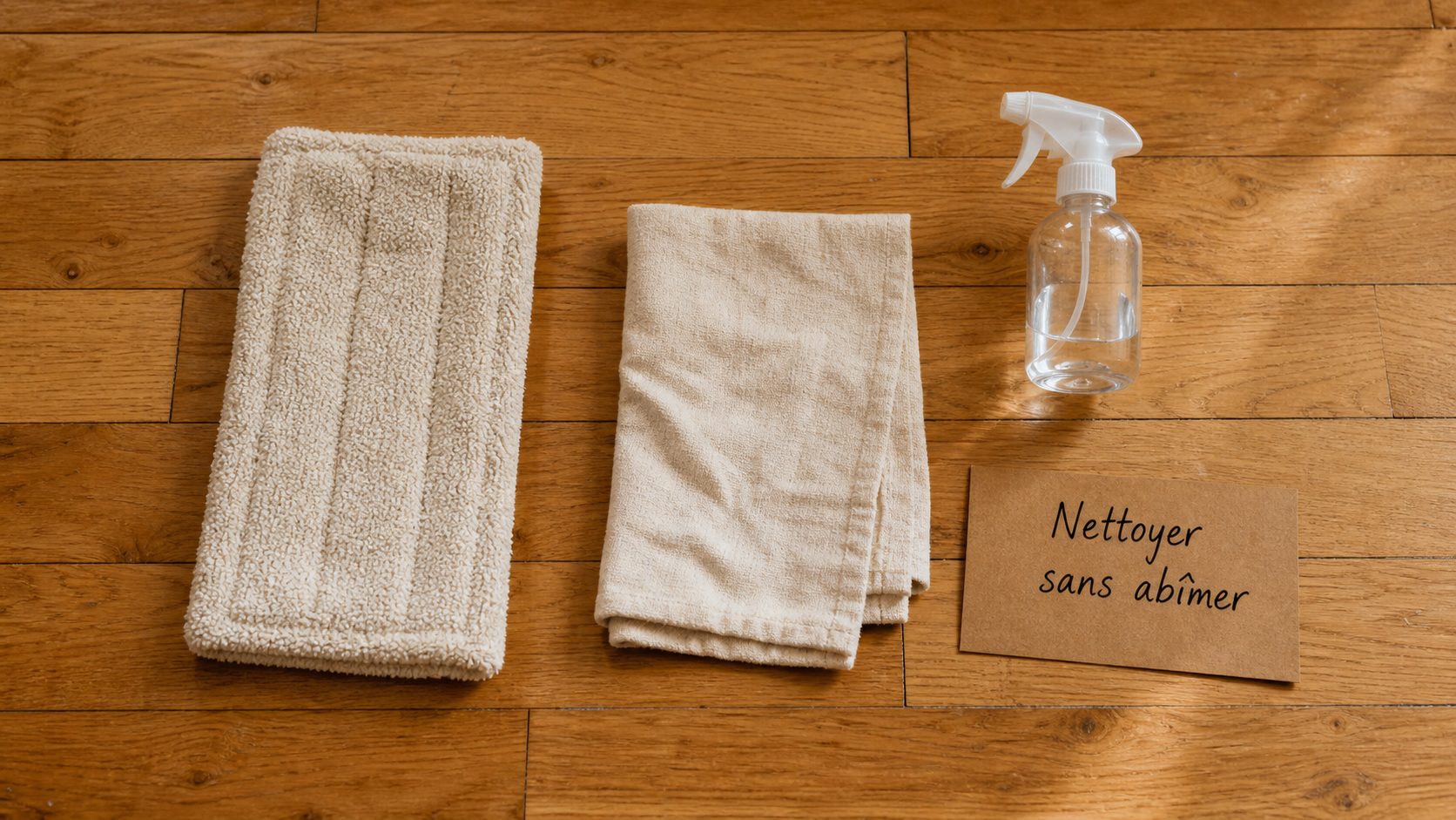 Nettoyer les parquets sans abîmer : serpillière microfibre bien essorée