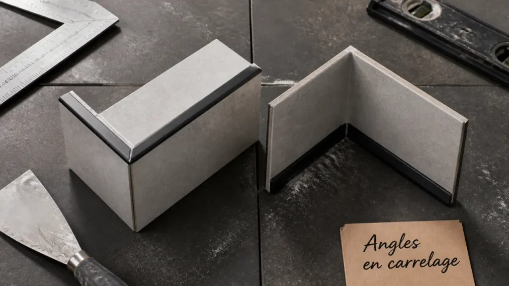 Angle en carrelage : profilé visible ou coupe à 45° discrète ?