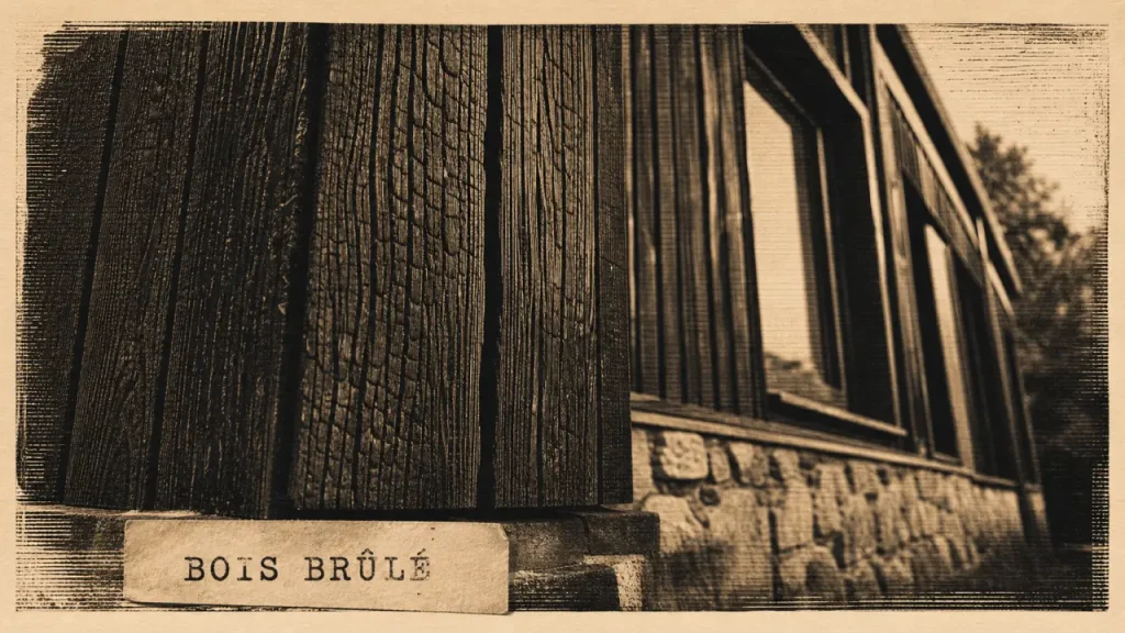 Bardage bois brûlé : une façade graphique, durable et à valider sur échantillon