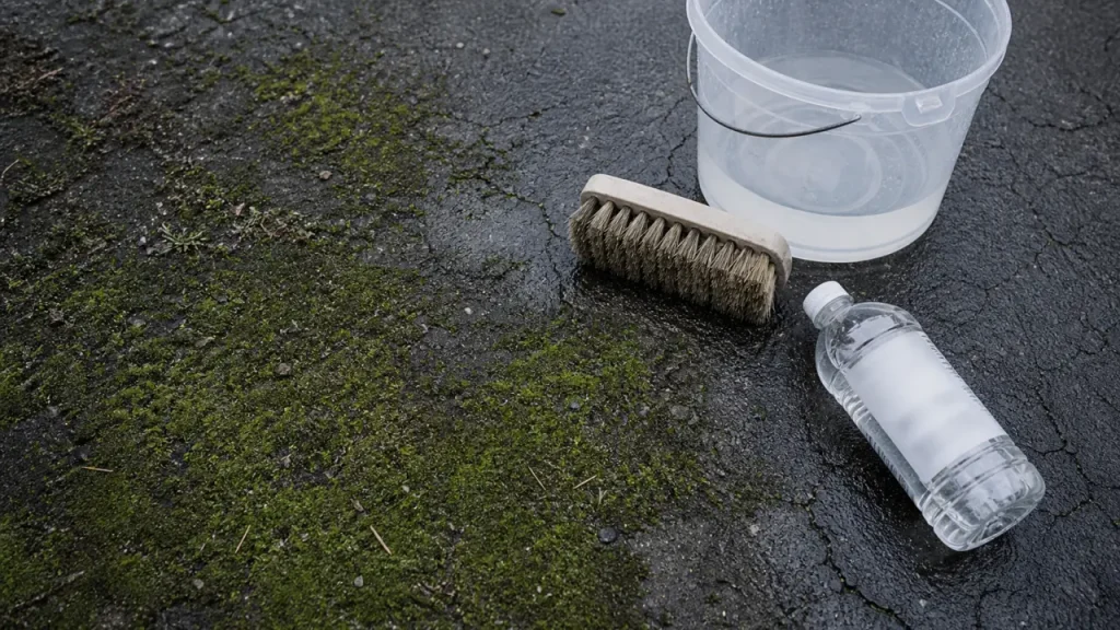 Vinaigre blanc sur goudron : enlever la mousse avec le bon dosage et le bon temps de pose