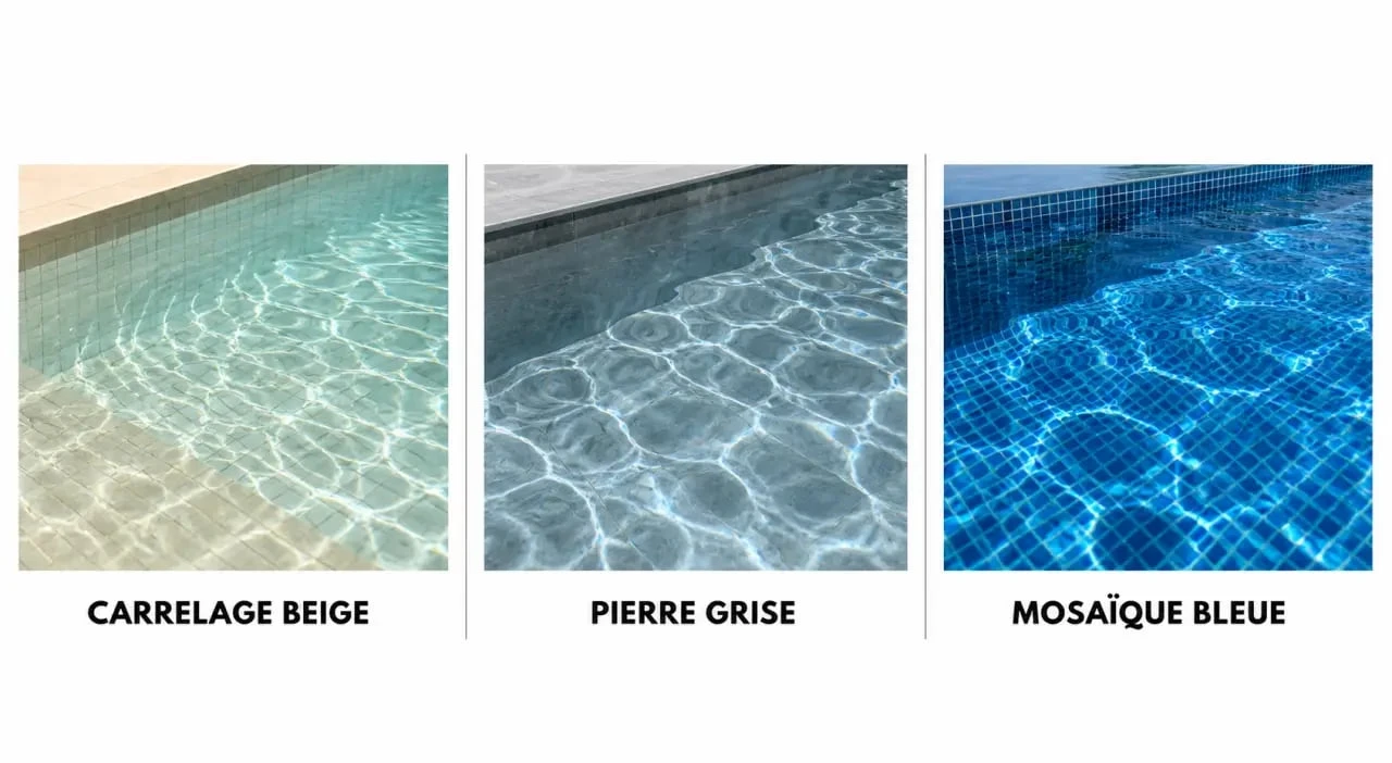 Carrelage piscine : comparaison du rendu de l’eau selon la couleur du revêtement