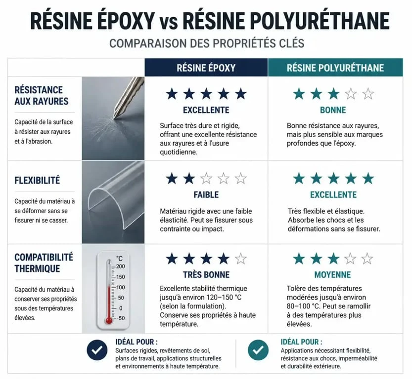 Comparatif technique résine époxy et polyuréthane pour sol intérieur