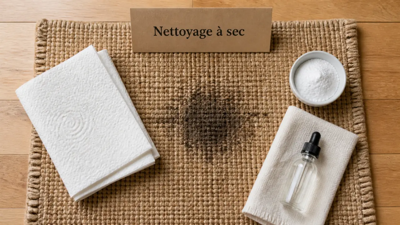 Nettoyer tapis jute avec bicarbonate, eau et séchage rapide