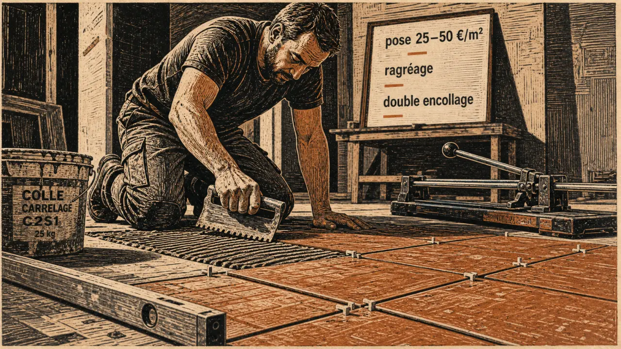 Pose carrelage prix m2 : repères de tarifs de pose