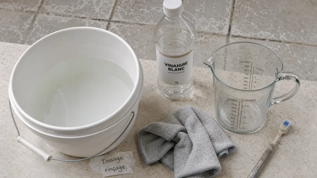 Vinaigre blanc et carrelage : le dosage qui nettoie sans laisser de traces