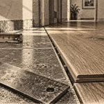 Jonction carrelage et parquet avec espace de dilatation 13 mm