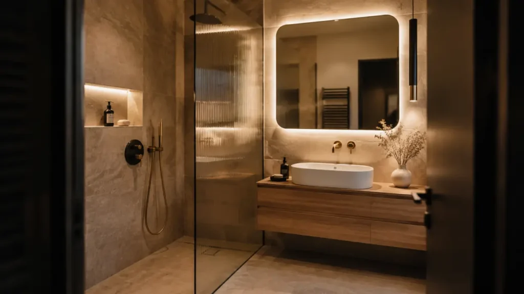 Salle de bain tendance 2025 : matériaux naturels, grand format et pièges à éviter