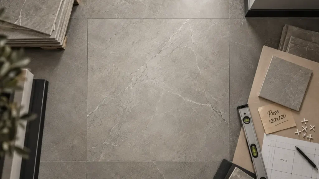 Carrelage grand format 120×120 : un effet d’espace, à condition de soigner la pose
